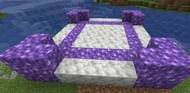 Shown: An interesting structure made out of Amethyst Blocks and Calcite (Image via Minecraft)
